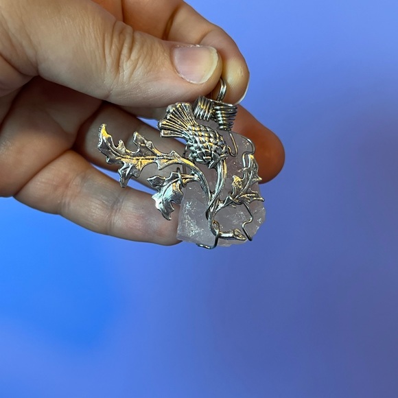 Scottish thistle xmas decoration set, purple Scottish thistle crystal yule gift - Picture 10 of 13